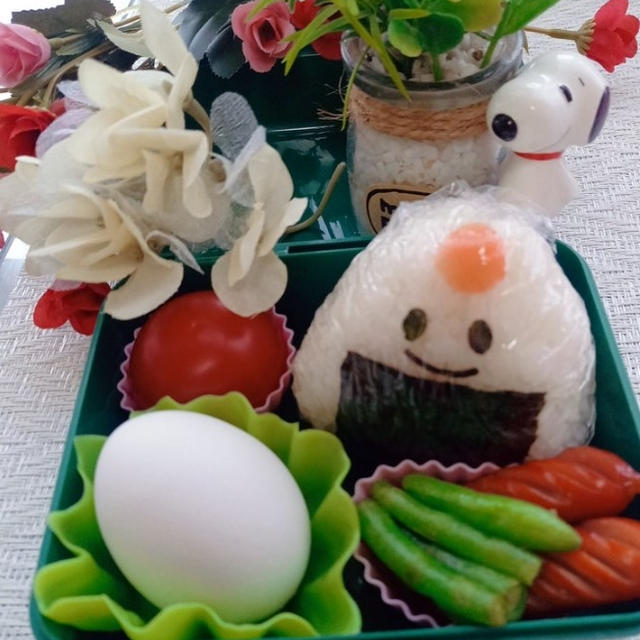 明太子で顔おにぎりセット弁当〖おにぎり弁当〗   #平日お昼ご飯はお弁当or外食