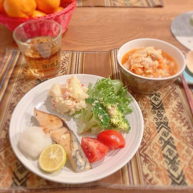 お魚の日！嫌われないようミネストローネと　晩ごはん