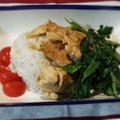 茹で鶏柚子胡椒味のっけご飯（海南鶏飯風）