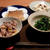 塩マーボー豆腐とイナダの梅おろし和え