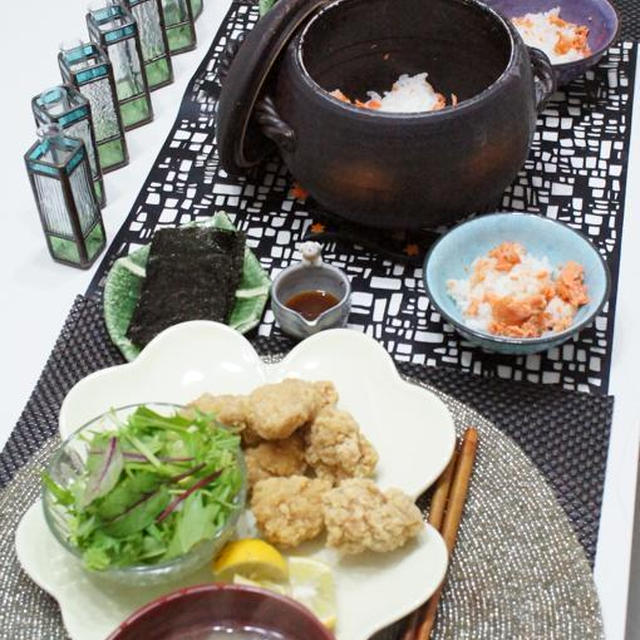i-kitchen ランチ）青森県 桜姫鶏のジューシー塩唐揚げと小豆島産グリーンレモン♪