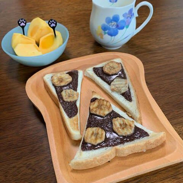 シート状を活かして、チョコ＆バナナの朝 (モニター・レシピ)