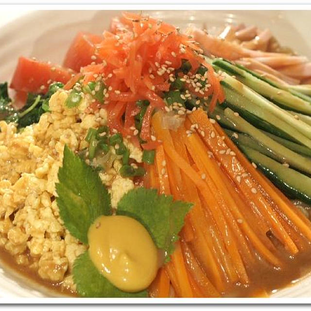 晩ご飯のご紹介でごまだれ冷やし中華／秋刀魚の南蛮唐揚げ餡かけ他です。