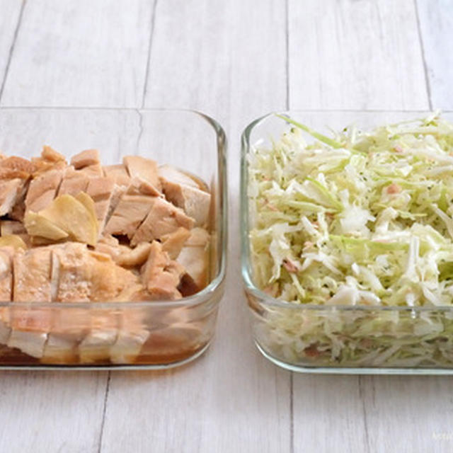 晩ごはん用作り置き。123W（肉1品・野菜1品）