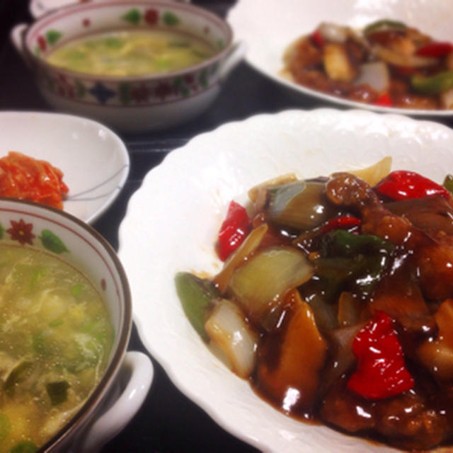 酢豚の晩ごはん