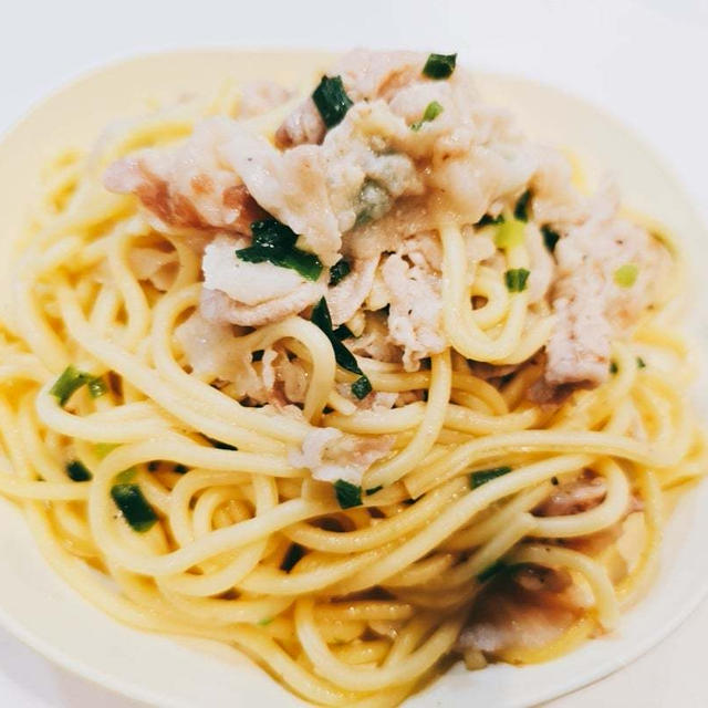 【レシピ】息子くん達に大好評だったパスタ♡豚肉のねぎ塩パスタ