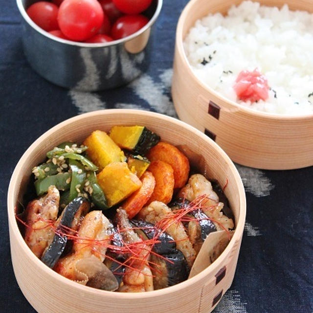 酢を使った夏野菜のお弁当　