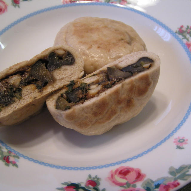 なすと大葉味噌のそば粉お焼き