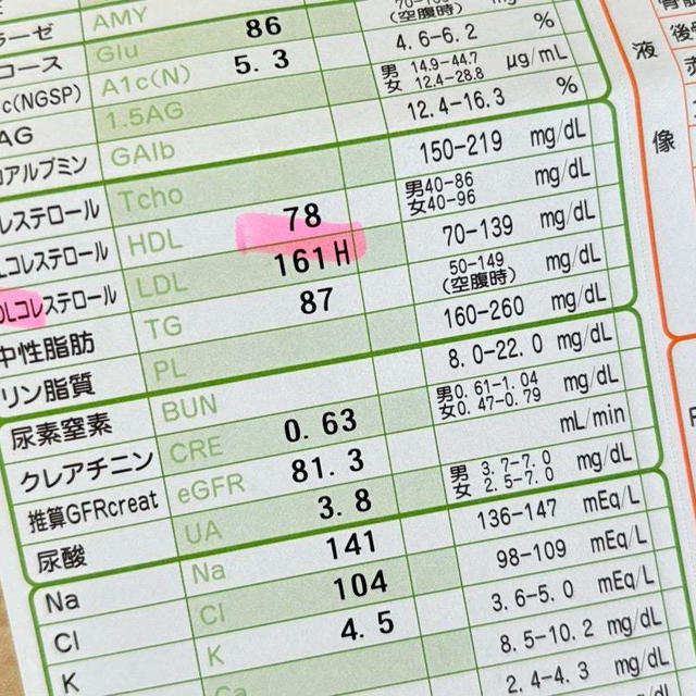不安になり内科へ受診と血液検査の結果