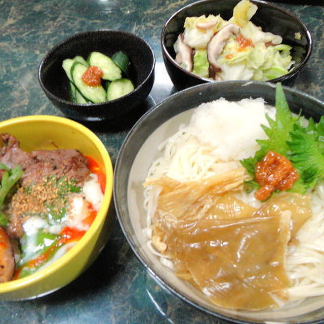 １２月３日 月 献立 焼肉丼 湯葉おろしうどん全３品 今日は冷蔵庫のお掃除終了 By すいかさん レシピブログ 料理ブログのレシピ満載