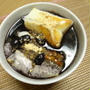 おせち黒豆の煮汁で黒豆しるこ