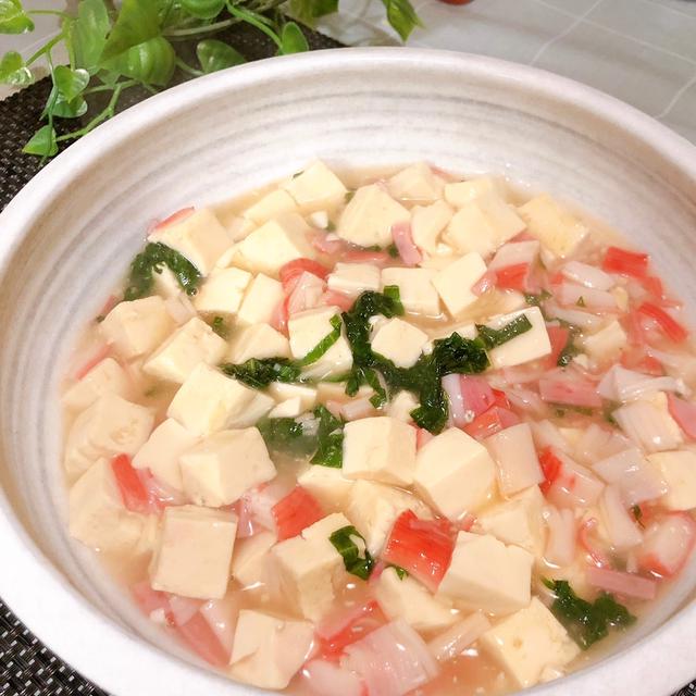 豆腐とカニカマのとろみ煮　あっさり　寒い日にあったまる〜