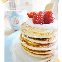 休日の朝はふんわり♪もっちり♪ヨーグルトパンケーキ*