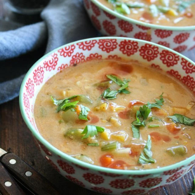 Pumpkin Corn Chowderかぼちゃコーンチャウダー＆柿のお話