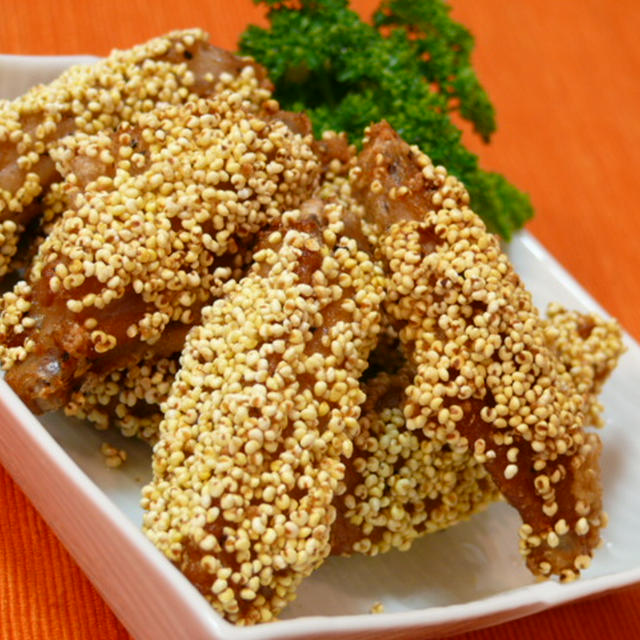 ☆【はくばく　もちきび】カリカリ手羽揚げ☆