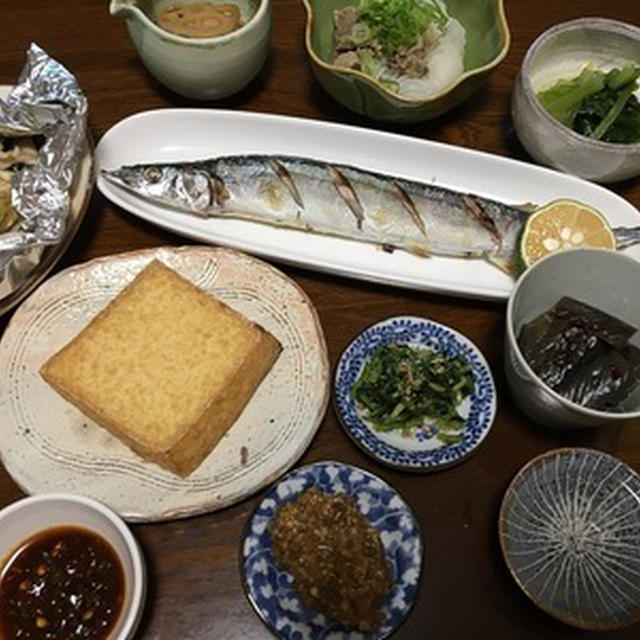 初サンマで昼酒スタート