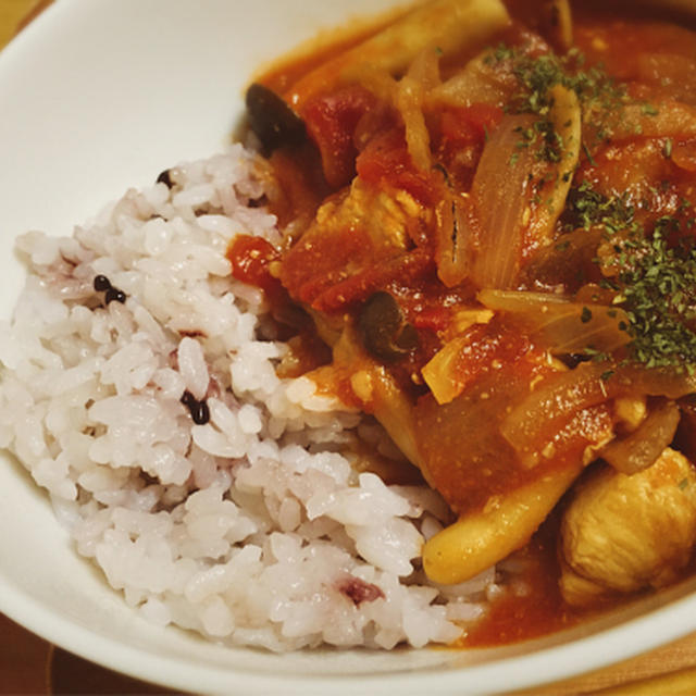 チキンのトマト煮ぶっかけごはん