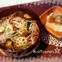 コタニン夕飯：きのこ＆野菜たっぷり餡かけお蕎麦☆