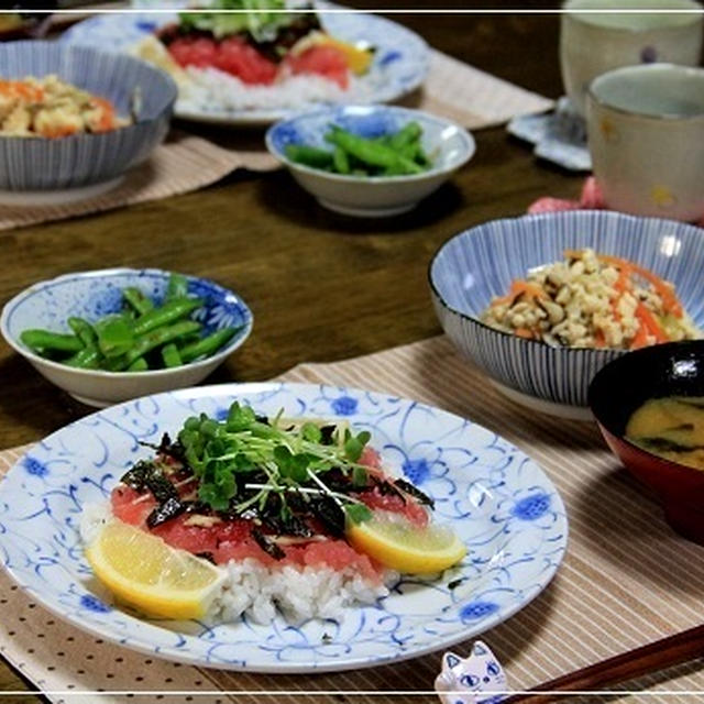 ・まぐろの手こね寿司＆炒り豆腐　　はっちゃけたライブ♪