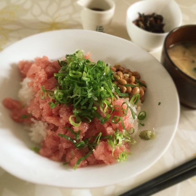 ネギトロ納豆丼♡