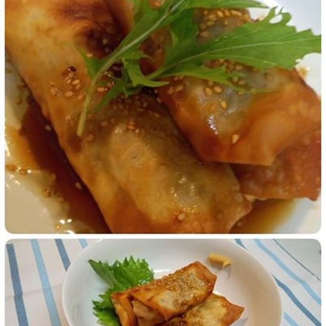 春巻き＆シンプルにはるさめのごまポン酢和え