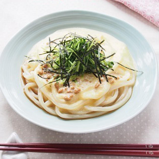 5分！ふわ玉納豆うどん　栄養バランス満点朝ごはん。　