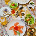 おうち夜ご飯：酢飯でサーモンイクラ丼/Dinner at Home：Salmon Bowl with Sushi-Rice