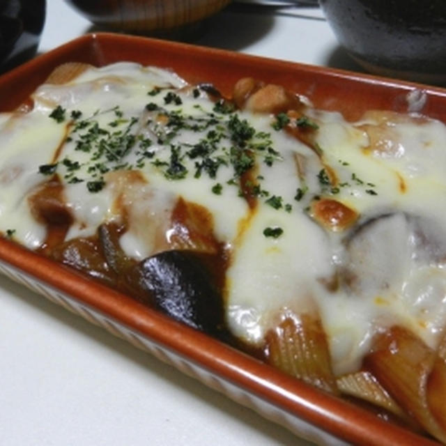 ご飯も進む☆鶏肉とナスのデミグラタン～レシピ～