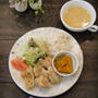 昼カフェ★プレートランチ(カリカリからあげカレー風味）