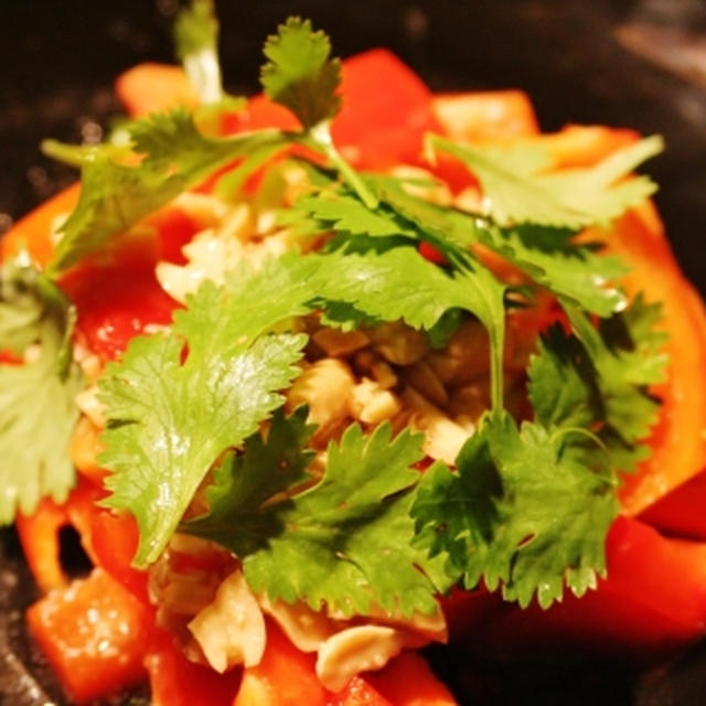 パプリカの簡単タイ風サラダ