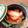 小松菜とトマトのチーズパン粉焼き