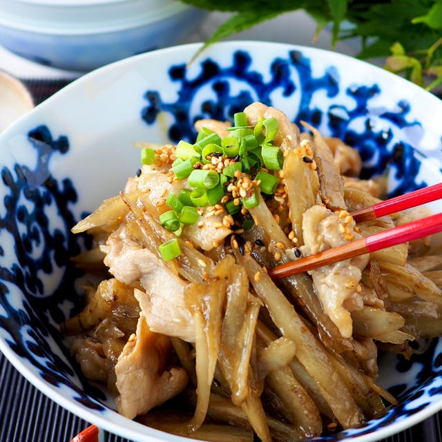 【ご飯どろぼう！】主菜にもどんぶりにもなる！ごぼうたっぷり甘辛豚ごぼう