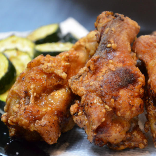 鶏手羽元でから揚げ２種