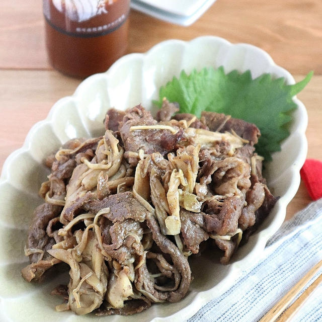 【#うれし野ラボ】牛肉ときのこのカレー炒め