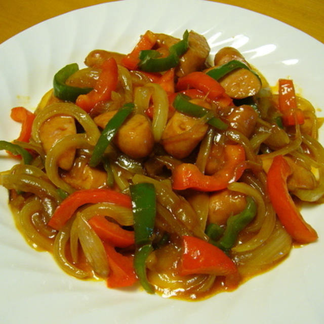 ウインナーと野菜のデミグラケチャ炒め