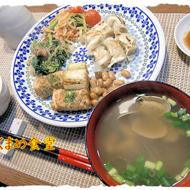 【厚揚げの豚肉巻き】＆【餃子】定食
