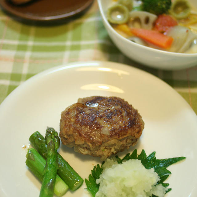 ハンバーグと野菜たっぷりスープのうちごはん