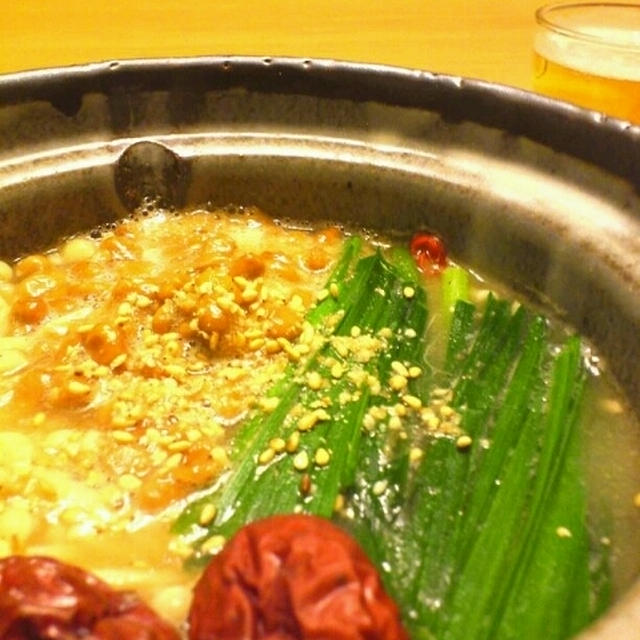 納豆エノキとニラの生姜味噌小鍋。