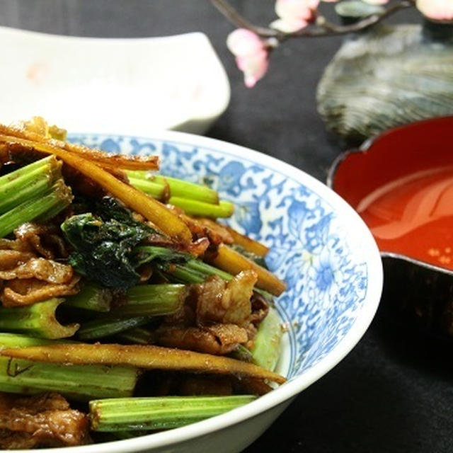 若ごぼうと豚肉の甜麺醤炒め。簡単・下茹でなし！