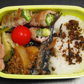 9月4日☆今日のお弁当は、オクラの豚肉巻き弁当