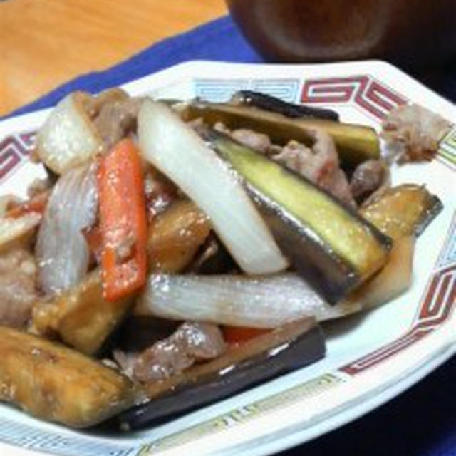 ナスの甘辛いため定食