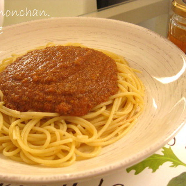 お肉と野菜のパスタソース。°蜂蜜ミートソース風