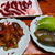 麻婆茄子と馬刺し