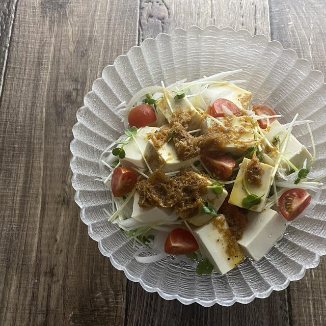 豆腐と新玉ねぎの生姜サラダ