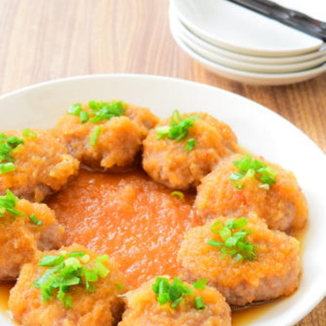豚つくねのピリ辛、大根おろし煮のレシピ