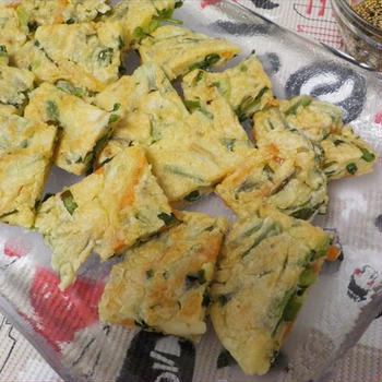 ネギチヂミで簡単ヘルシーメイン料理！