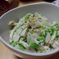 鶏胸肉と白菜のまろやかピリ辛サラダ