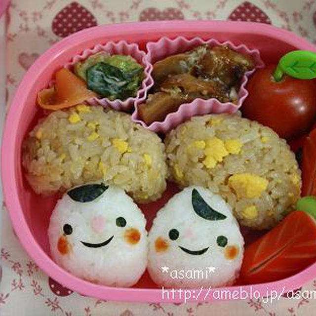 【キャラ弁部コラボ・秋】カップルきのこ弁当。