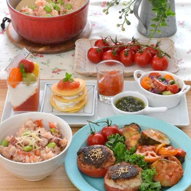 トマトづくしの「トマト御前ランチ風」にスタリングします！