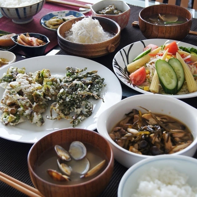 【朝ご飯です♪】お泊まりで作りました朝ご飯です／鉢植えお野菜も持参＾＾